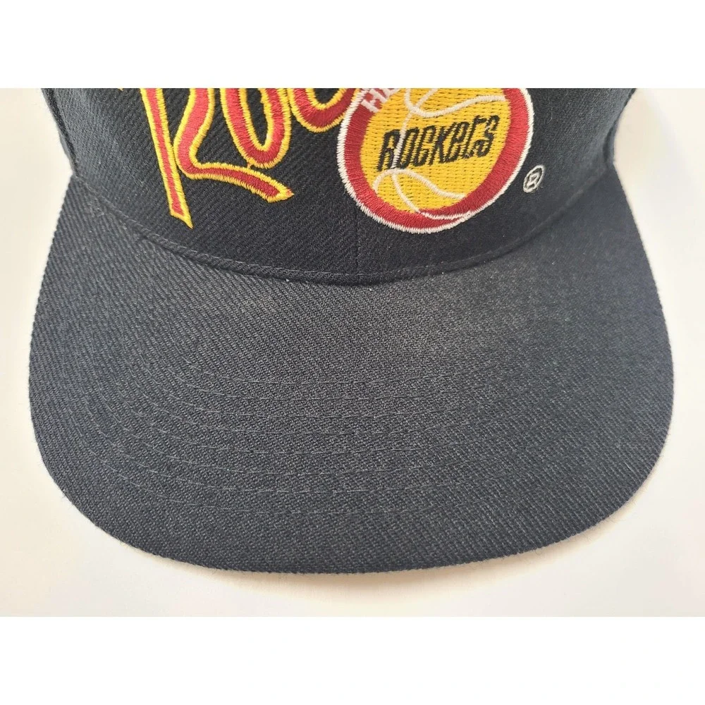 Vintage Houston Rockets Script Sports Specialties Fitted 6 5/8 Hat Cap NBA Black